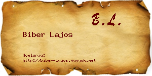 Biber Lajos névjegykártya